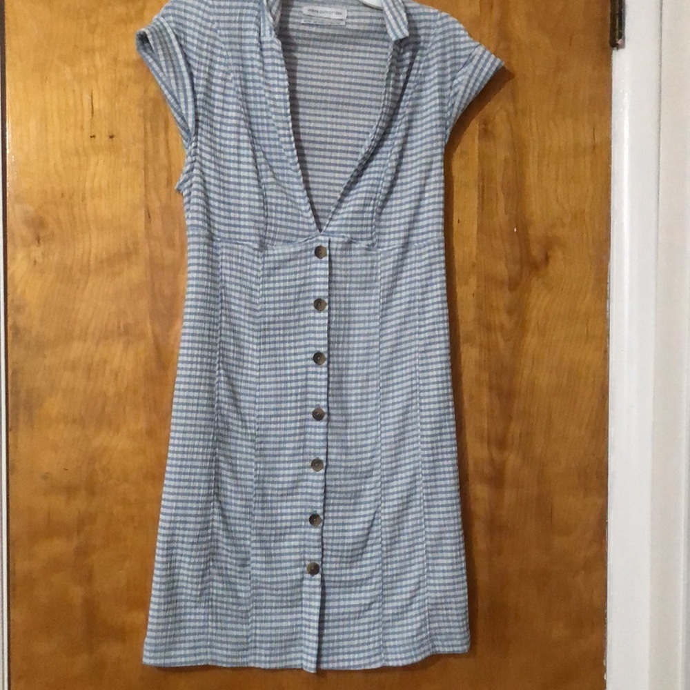 Urban Outfitters blue and white checked summer dress - Picture 3 of 4